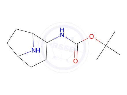 Chemical structure of 2-(boc-amino)-8-azabicyclo[3.2.1]octane