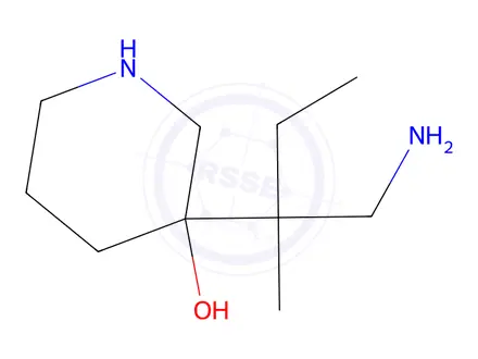 Chemical structure of 3-(1-Amino-2-methylbutan-2-yl)piperidin-3-ol