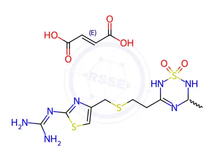 Chemical structure of Famotidine Acetaldehyde Adduct Maleate
