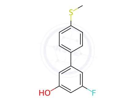 Chemical structure of 3-Fluoro-5-(4-methylthiophenyl)phenol