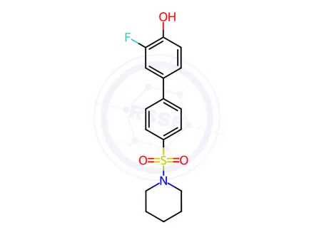 Chemical structure of 2-Fluoro-4-[4-(piperidin-1-ylsulfonyl)phenyl]phenol