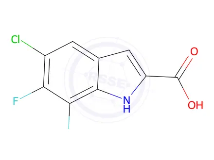 Chemical structure of 5-Chloro-6,7-difluoro-1H-indole-2-carboxylic acid