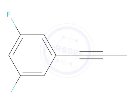 Chemical structure of Benzene, 1,3-difluoro-5-(1-propynyl)-(9CI)