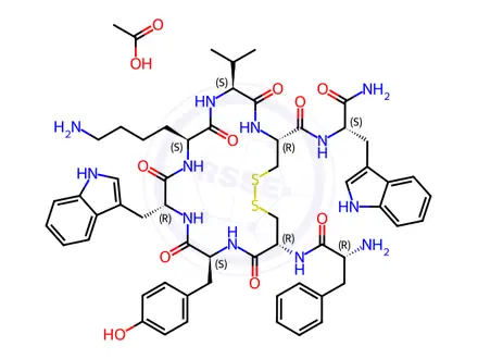 Chemical structure of Vapreotide Impurity 81