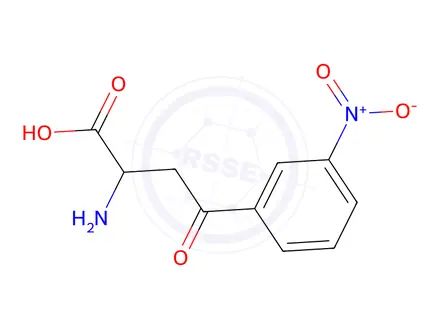 Chemical structure of (3-nitrobenzoyl)alanine