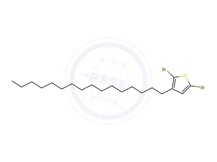 Chemical structure of 2,5-Dibromo-3-hexadecylthiophene