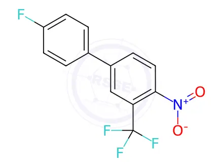 Chemical structure of 4'-Fluoro-4-nitro-3-(trifluoromethyl)-1,1'-biphenyl