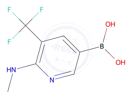 Chemical structure of (6-(Methylamino)-5-(trifluoromethyl)pyridin-3-yl)boronic acid