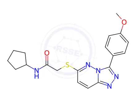 Chemical structure of N-Cyclopentyl-2-((3-(4-methoxyphenyl)-[1,2,4]triazolo[4,3-b]pyridazin-6-yl)thio)acetamide