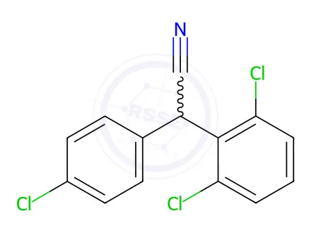 Chemical structure of 2,6-Dichloro-a-(4-chlorophenyl)benzeneacetonitrile