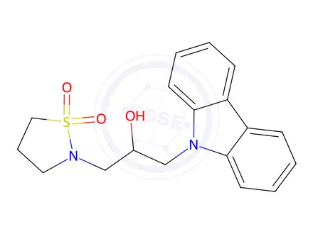 Chemical structure of N-[3-(9H-Carbazol-9-yl)-2-hydroxypropyl]isothiazolidine 1,1-dioxide