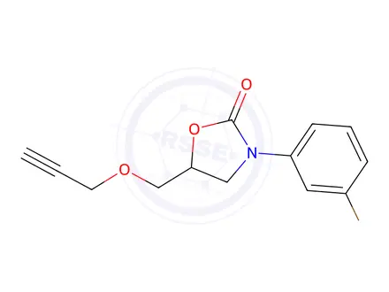 Chemical structure of 3-(3-Bromophenyl)-5-[(2-propynyloxy)methyl]oxazolidin-2-one