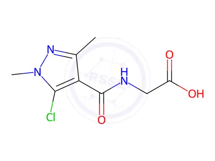 Chemical structure of 2-{[(5-chloro-1,3-dimethyl-1H-pyrazol-4-yl)carbonyl]amino}acetic acid
