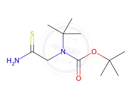 Chemical structure of Carbamic acid,?N-?(2-?amino-?2-?thioxoethyl)?-?N-?(1,?1-?dimethylethyl)?-?, 1,?1-?dimethylethyl ester