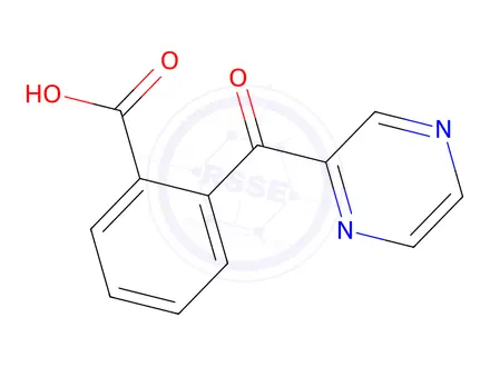 Chemical structure of 2-(Pyrazine-2-carbonyl)benzoic acid