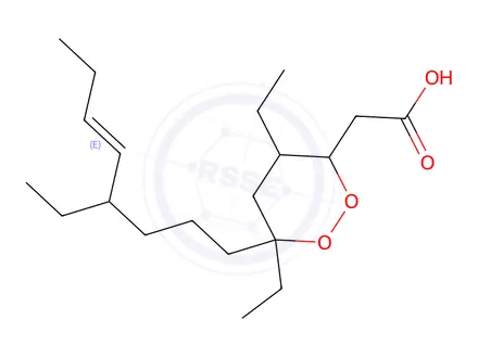 Chemical structure of 4,6-diethyl-6-(4-ethyl-5-octenyl)-1,2-dioxane-3-acetic acid