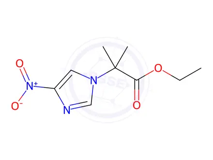 Chemical structure of Ethyl 2-methyl-2-(4-nitro-1H-imidazol-1-yl)propanoate