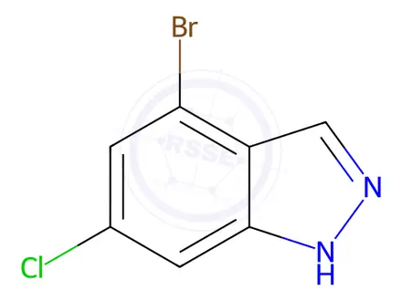 Chemical structure of 4-Bromo-6-chloro-1H-indazole