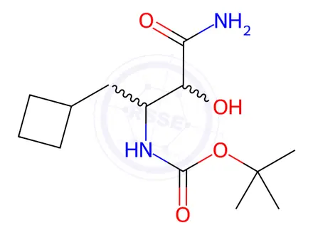 Chemical structure of tert-Butyl 4-amino-1-cyclobutyl-3,4-dioxobutan-2-yl carbamate