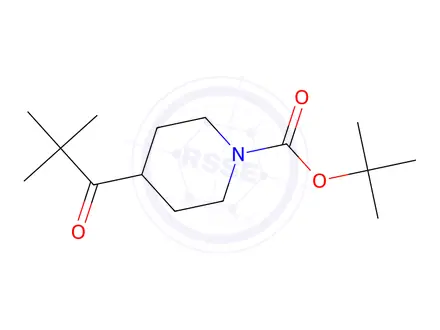 Chemical structure of tert-butyl 4-(2,2-dimethylpropanoyl)piperidine-1-carboxylate
