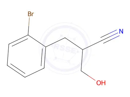Chemical structure of 2-[(2-bromophenyl)methyl]-3-hydroxypropanenitrile