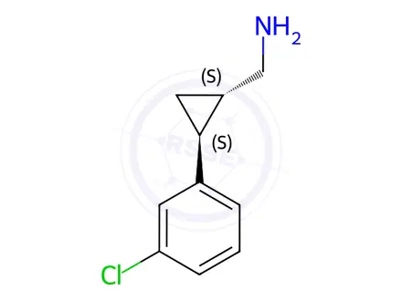 Chemical structure of ((1S,2S)-2-(3-Chlorophenyl)cyclopropyl)methanamine