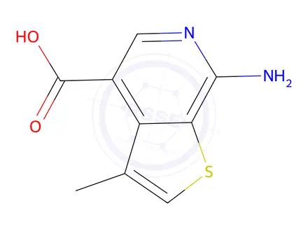 Chemical structure of 7-amino-3-methylthieno[2,3-c]pyridine-4-carboxylic acid