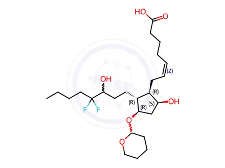 Chemical structure of (Z)-7-[(1R,2R,3R,5S)-2-(4,4-Difluoro-3-hydroxyoctyl)-5-hydroxy-3-[(tetrahydro-2H-pyran-2-yl)oxy]cyclopentyl]hept-5-enoic acid