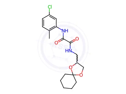 Chemical structure of N'-(5-chloro-2-methylphenyl)-N-(1,4-dioxaspiro[4.5]decan-3-ylmethyl)oxamide