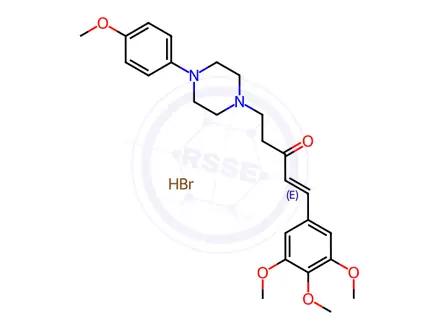 Chemical structure of Piperazine, 1-p-anisyl-4-(2-(3,4,5-trimethoxycinnamoyl)ethyl)-, hydrob romide