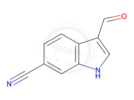 Chemical structure of 3-Formyl-1H-indole-6-carbonitrile