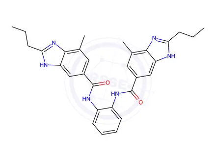 Chemical structure of N,N'-(1,2-phenylene)bis(4-methyl-2-propyl-1H-benzo[d]imidazole-6-carboxamide)