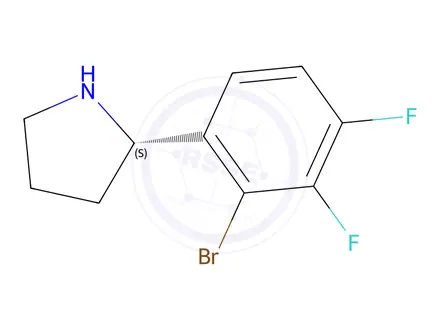 Chemical structure of (S)-2-(2-bromo-3,4-difluorophenyl)pyrrolidine