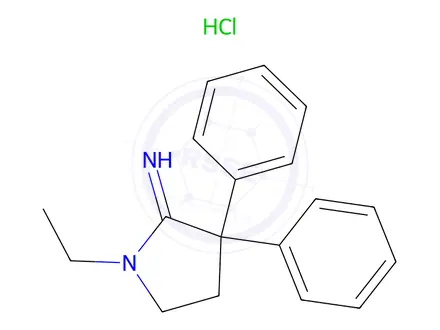 Chemical structure of 1-Ethyl-3,3-diphenylpyrrolidin-2-imine hydrochloride