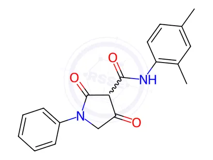 Chemical structure of N-(2,4-dimethylphenyl)-2,4-dioxo-1-phenylpyrrolidine-3-carboxamide