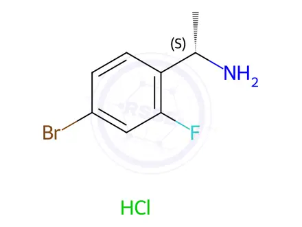 Chemical structure of (S)-1-(4-bromo-2-fluorophenyl)ethanamine hydrochloride