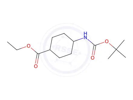 Chemical structure of rel-Ethyl (1s,4s)-4-((tert-butoxycarbonyl)amino)cyclohexane-1-carboxylate