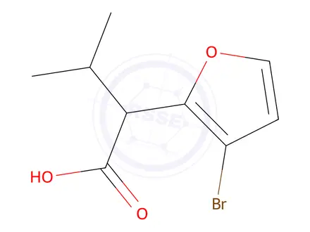 Chemical structure of 2-(3-Bromofuran-2-yl)-3-methylbutanoic acid