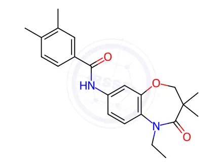 Chemical structure of N-(5-ethyl-3,3-dimethyl-4-oxo-2H-1,5-benzoxazepin-8-yl)-3,4-dimethylbenzamide