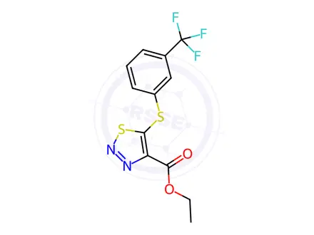 Chemical structure of Ethyl 5-((3-(trifluoromethyl)phenyl)thio)-1,2,3-thiadiazole-4-carboxylate