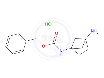 Chemical structure of Benzyl (4-aminobicyclo[2.1.1]hexan-1-yl)carbamate hydrochloride