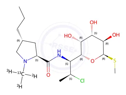 Chemical structure of Clindamycin-13C,D3 Hydrochloride