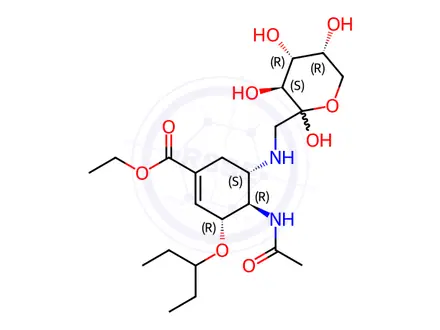 Chemical structure of Oseltamivir Fructose Adduct 1