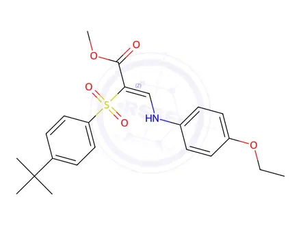 Chemical structure of Methyl (2Z)-2-(4-tert-butylbenzenesulfonyl)-3-[(4-ethoxyphenyl)amino]prop-2-enoate