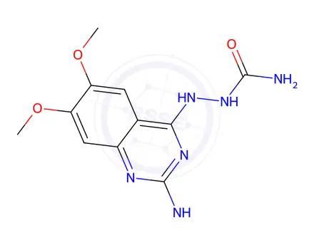 Chemical structure of 2-(2-(Ethylamino)-6,7-dimethoxyquinazolin-4-yl)hydrazinecarboxamide