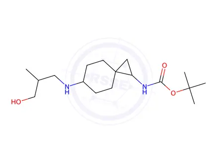 Chemical structure of tert-butyl N-[6-[(3-hydroxy-2-methyl-propyl)amino]spiro[2.5]octan-2-yl]carbamate
