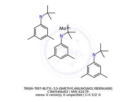 Chemical structure of TRIS(N-TERT-BUTYL-3,5-DIMETHYLANILINO)MOLYBDENUM(III)