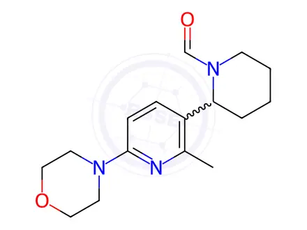 Chemical structure of 2-(2-Methyl-6-morpholinopyridin-3-yl)piperidine-1-carbaldehyde