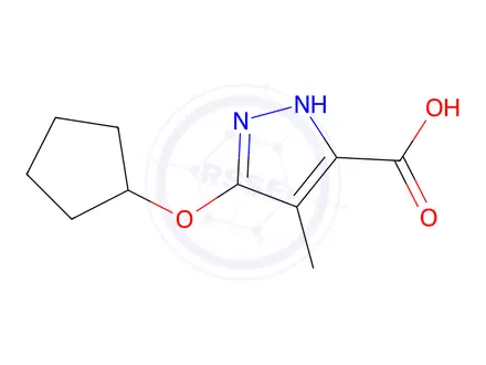 Chemical structure of 5-(Cyclopentyloxy)-4-methyl-1H-pyrazole-3-carboxylic acid
