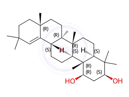 Chemical structure of Olean-18-ene-1β,3β-diol